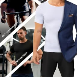 1Pcs Seamless Compression Shirt for Men, Slimming Abdomen Body Shaper Short Sleeve Vest, Workout Undershirt for Daily Training