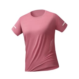 CHRLCK US/EU Size Women Mesh Short Sleeves Street Jogging Fitness Solid Color Breathable T-shirt Women Reflective Strip T-shirt