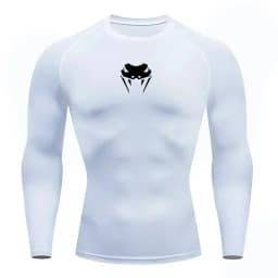 Men's O Neck Quick Dry Compression Tshirt Running Gym MMA Long Short Sleeve Sports Rashguard Athletic Top
