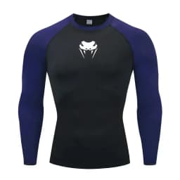 Men's O Neck Quick Dry Compression Tshirt Running Gym MMA Long Short Sleeve Sports Rashguard Athletic Top