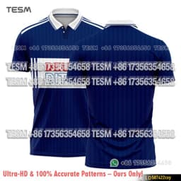 Men Retro Blue Striped Polo Shirt 3D Print Short Sleeve Sports Jersey Streetwear Fashion Casual Soccer Training T Shirts
