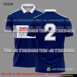 Men Retro Blue Striped Polo Shirt 3D Print Short Sleeve Sports Jersey Streetwear Fashion Casual Soccer Training T Shirts