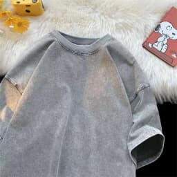 Quality Oversized Acid Washed T Shirt Men Vintage T-Shirts Streetwear Mineral Wash Tee Shirts Boy Woman Loose Luxury Brand Tops