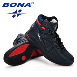 BONA Baskets Homme Men Basketball Shoes Cow Split Men Shoes Outdoor Flat High Top Sport Shoes Men Trainers Zapatillas Comfy