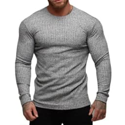 Running Long Sleeve Plain Gym T-Shirts Mens Fitness Slim Fit Sports Strips Shirts Knitted Breathable Quick Dry Autumn Clothing