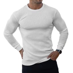 Running Long Sleeve Plain Gym T-Shirts Mens Fitness Slim Fit Sports Strips Shirts Knitted Breathable Quick Dry Autumn Clothing