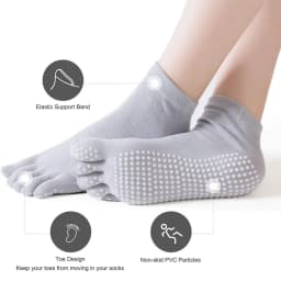 4 Pairs Women Anti-slip Yoga Socks Fingers Fitness Pilates Socks Gym Five Toe Sport Socks Cotton Colourful Elastic Winter