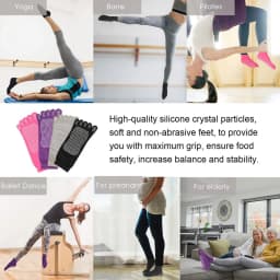 4 Pairs Women Anti-slip Yoga Socks Fingers Fitness Pilates Socks Gym Five Toe Sport Socks Cotton Colourful Elastic Winter