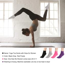 4 Pairs Women Anti-slip Yoga Socks Fingers Fitness Pilates Socks Gym Five Toe Sport Socks Cotton Colourful Elastic Winter