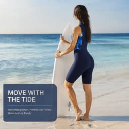 Women Sleeveless Surf Suit Quick Dry UPF50+ Rash Guard Front Zipper One-Piece Swimsuit Sun Protection for Diving Surfing