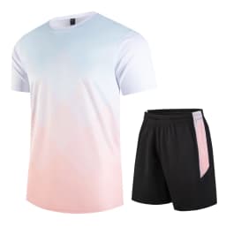 CHRLCK Fitness Clothes Ice Silk Quick Drying T-shirt Suits Unisex Short Sleeve Running Sportswear Tracksuit Gym Training Sets