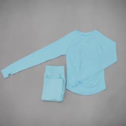 DFDK Women 2Pcs Seamless Long Sleeve Yoga Set Slim Fit Top High Waist Leggings Breathable Quick Dry Outfit for Gym Running Fitne