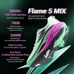361 Degrees Flame 5.0 MIX Men Running Shoes Carbon Plate Racing Marathon Stable Rebound Wear-resistant Male Sneakers 672612214