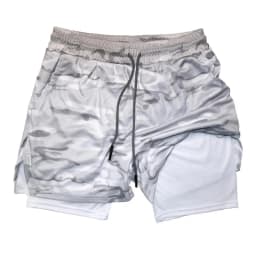 Men's Double Layer Fitness Shorts 2 in 1 Men Fitness Gym Training Sports Shorts Quick Dry Workout Jogging Double Deck Summer