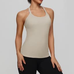 Women's Fitness Sports Yoga Vest Gym Running Training Sleeveless Vest Built-in Bra Yoga Tank Top Pilates Workout Sports Vest