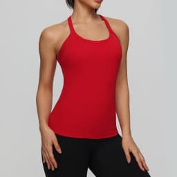 Women's Fitness Sports Yoga Vest Gym Running Training Sleeveless Vest Built-in Bra Yoga Tank Top Pilates Workout Sports Vest