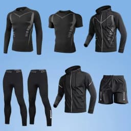 2025 New sports running set, running, fitness and cycling, breathable, sweat-wicking, quick-drying and highly elastic