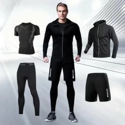 2025 New sports running set, running, fitness and cycling, breathable, sweat-wicking, quick-drying and highly elastic