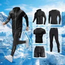 2025 New sports running set, running, fitness and cycling, breathable, sweat-wicking, quick-drying and highly elastic