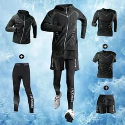 2025 New sports running set, running, fitness and cycling, breathable, sweat-wicking, quick-drying and highly elastic