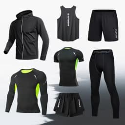 2025 New sports running set, running, fitness and cycling, breathable, sweat-wicking, quick-drying and highly elastic