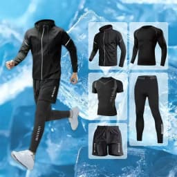 2025 New sports running set, running, fitness and cycling, breathable, sweat-wicking, quick-drying and highly elastic
