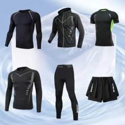 2025 New sports running set, running, fitness and cycling, breathable, sweat-wicking, quick-drying and highly elastic