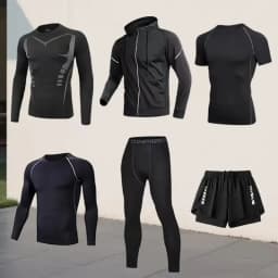 2025 New sports running set, running, fitness and cycling, breathable, sweat-wicking, quick-drying and highly elastic