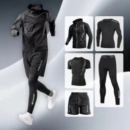 2025 New sports running set, running, fitness and cycling, breathable, sweat-wicking, quick-drying and highly elastic