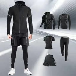2025 New sports running set, running, fitness and cycling, breathable, sweat-wicking, quick-drying and highly elastic