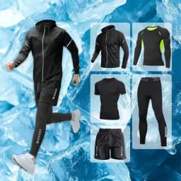2025 New sports running set, running, fitness and cycling, breathable, sweat-wicking, quick-drying and highly elastic