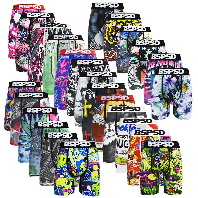 Men Polyester Boxer Briefs Breathable Soft Underwear Male Sports Boxer Shorts Casual Daily Wear S-2XL