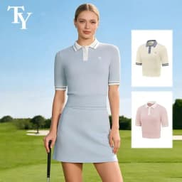 TTYGJ New Summer Women Sweaters T-Shirts Short Sleeve POLO Collar Knit Wears Female Slim Tops Classical Golf Clothing