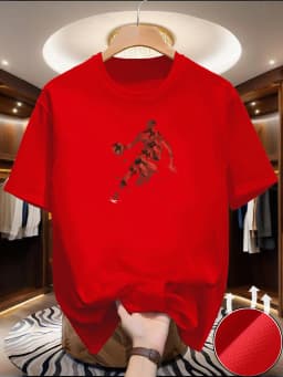 Summer men's short-sleeved American design printed T-shirt casual sports versatile top
