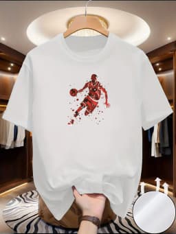 Summer men's short-sleeved American design printed T-shirt casual sports versatile top