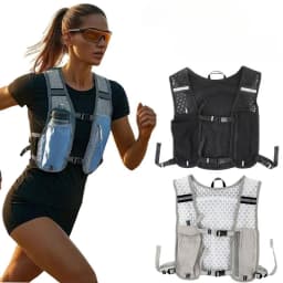 Running Vest for Women Men, Adjustable Chest Strap Running Hydration Vest Lightweight Reflective Hydration Backpack for Marathon