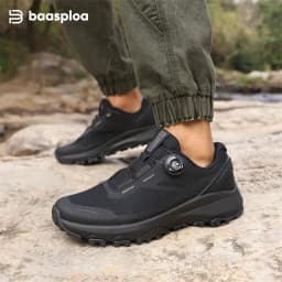 Baasploa Men Hiking Outdoor Sneakers New High Quality Trekking Climbing Shoes Male Rotating Button Luxury Designer Outdoor Shoes