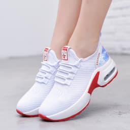 Women's Air Cushion Dance Shoes, Breathable Knit Jazz Sneakers with Sequins, Platform Walking Shoes for Modern Dancing 905
