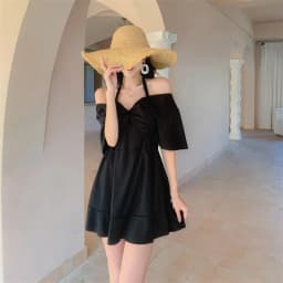Fashionable split swimsuit hot spring swimming casual beach women's swimsuit plus size loose belly covering slimming swimsuit