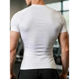 Men's Quick Dry Short Sleeve Gym Running Moisture Wicking Round Neck T-Shirt Training Exercise Gym Sport Shirt Tops Lightweight