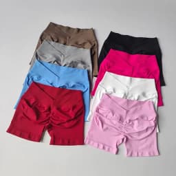 European & American Style Butt Lifting Shorts, Back V-Waist Fitness Shorts, Breathable Push-Up Booty Pants for Workout, Weight L