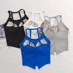 Women's Sexy Halter Sports Bra Tank - Built-in Pads, Strappy Yoga Pilates Gym Top, Outerwear-Friendly