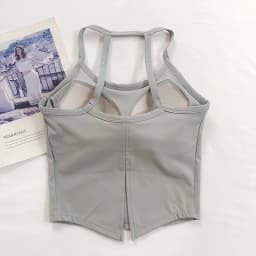 Women's Sexy Halter Sports Bra Tank - Built-in Pads, Strappy Yoga Pilates Gym Top, Outerwear-Friendly