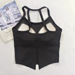 Women's Sexy Halter Sports Bra Tank - Built-in Pads, Strappy Yoga Pilates Gym Top, Outerwear-Friendly