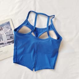 Women's Sexy Halter Sports Bra Tank - Built-in Pads, Strappy Yoga Pilates Gym Top, Outerwear-Friendly