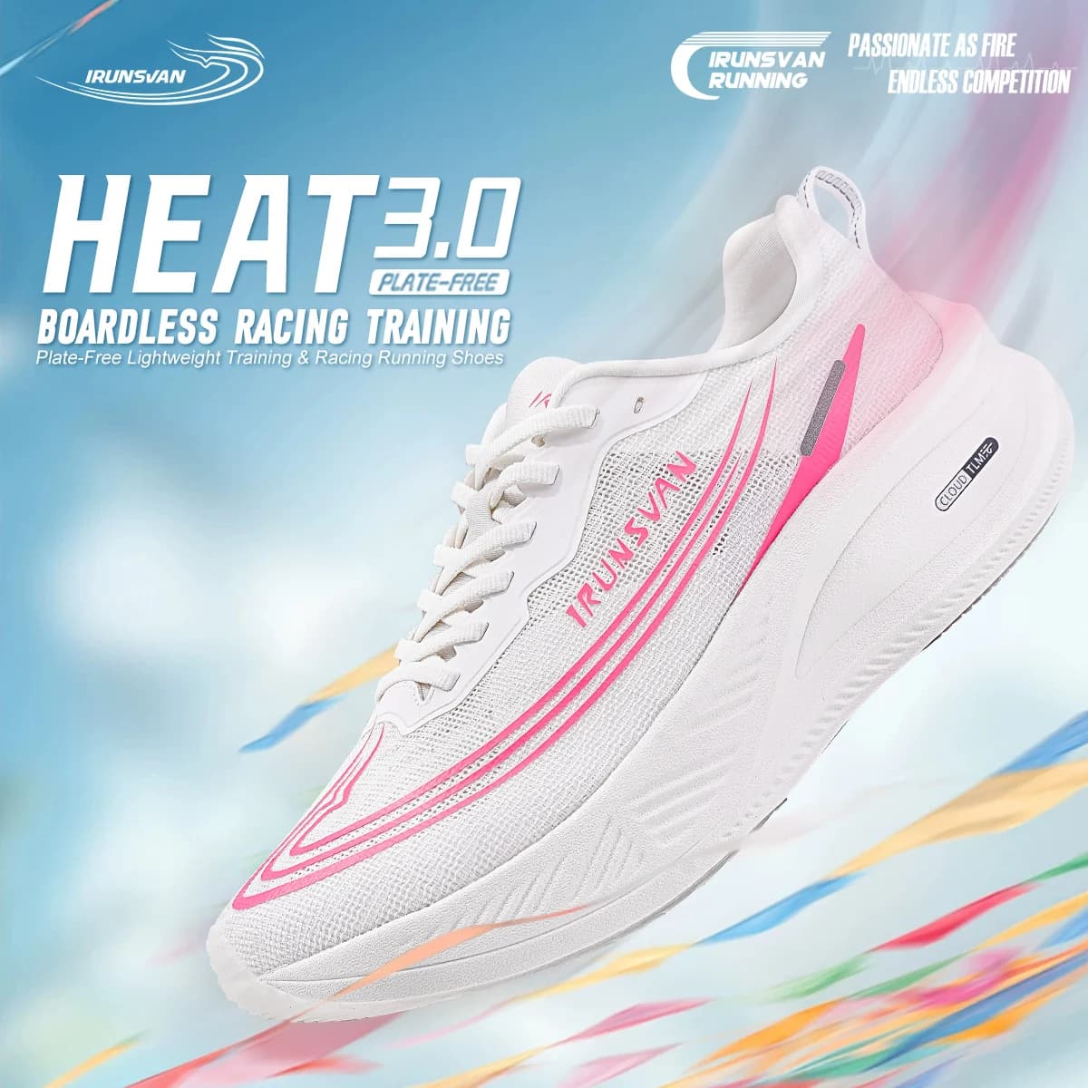 IRUNSVAN Heat 3.0 Lightweight Racing Running Shoes Comfortable And Shock-Absorbing Casual Men's And Women's Sports Shoes 172