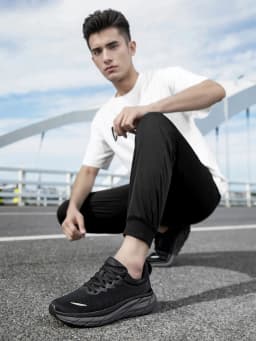 Mesh Breathable Sports Shoes for Men and Women, Thick Soled Shock-Absorbing lightweight Soft Soled Running Shoes