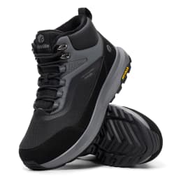 FitVille Extra Wide Hiking Shoes Mid-top Leather Climbing Shoes for Men Water-resistant Trekking Boots Arche Support Non-Slip
