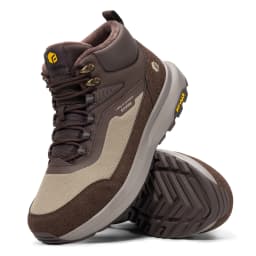FitVille Extra Wide Hiking Shoes Mid-top Leather Climbing Shoes for Men Water-resistant Trekking Boots Arche Support Non-Slip