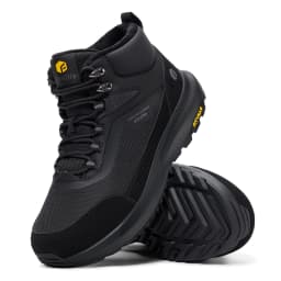 FitVille Extra Wide Hiking Shoes Mid-top Leather Climbing Shoes for Men Water-resistant Trekking Boots Arche Support Non-Slip
